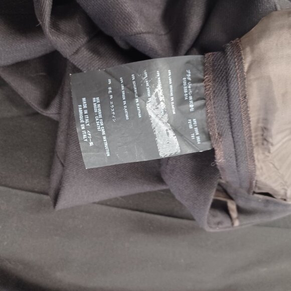 Prada Dark Charcoal Gray Virgin Wool Flat Front Boot Cut Trousers Pants IT42 - Picture 6 of 8